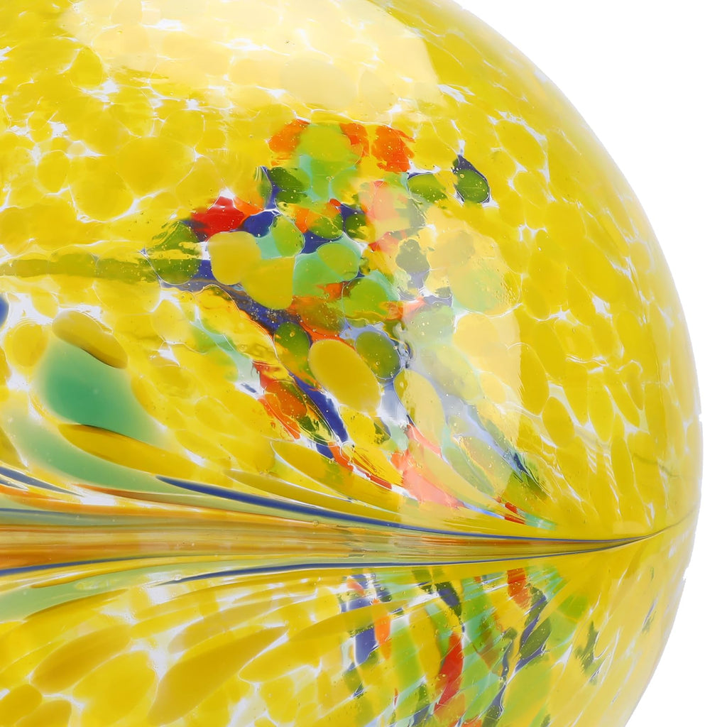 10" Gazing Ball Glass Reflective Garden Globe for Outdoor Decor, Yellow