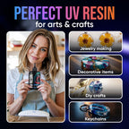 CRAFT RESIN 300g UV Resin Kit Hard Type Low Viscosity – Crystal Clear and No-Yellowing UV Resin Glue for DIY, Jewelry Making, Molds Casting and Polymer Clay Projects - Fast Cure Under UV Light