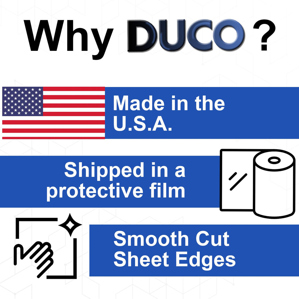 Duco Clear Cast Acrylic Sheets 1/4" (6mm) Thick 24" x 24" - 1 Pack of USA-Made Transparent Plexiglass Sheet - Shatter Resistant Acrylic Board for Window Replacements, Displays, Signs, & Shelving