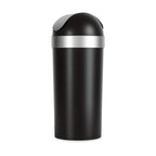 Umbra Venti Kitchen Trash Can, Swing Top Lid, 16 Gallon, Black/Nickel