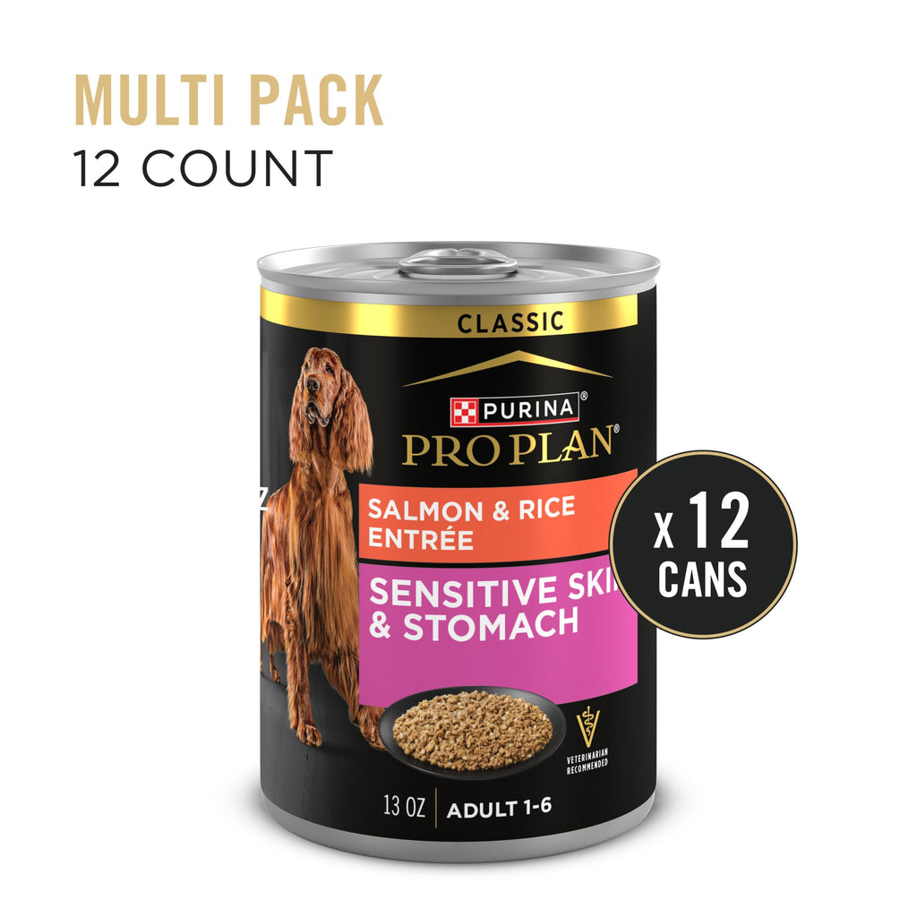 Purina Pro Plan Sensitive Skin & Stomach Wet Dog Food, Salmon, (12) 13 oz