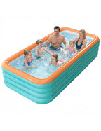 120" Inflatable Pool for Kids & Family, 4-Layer Thickened Blow Up Pool (Stronger Than 3-Layer), 0.32mm Heavy Duty PVC, Durable Swimming Pool for Adults, Kids & Pets Backyard Summer Orange