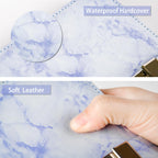 Kutoda Marble Diary with Lock, 192 Pages College Ruled Secret Journal with Lock, Waterproof A5 locked journal for women, Cute Diary Stuff for Teen Girls (Purple)
