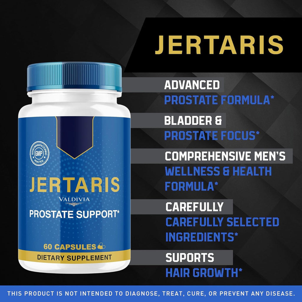 (2 Pack) Jertaris Capsules - Official Jertatis Prostate Health Supplement Support Natural Ingredients - Maximum Strength, Premium Advanced Formula Health & Wellness, 120 Capsules for 2 Months
