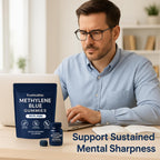 TRUEHEALTHIC Methylene Blue Gummies - 99.9% Pure, 5mg per Gummy, Supports Sustained Energy, Mental Clarity, Reduces Brain Fog & Improves Focus, Mood Enhancement - 30 Gummies (1)