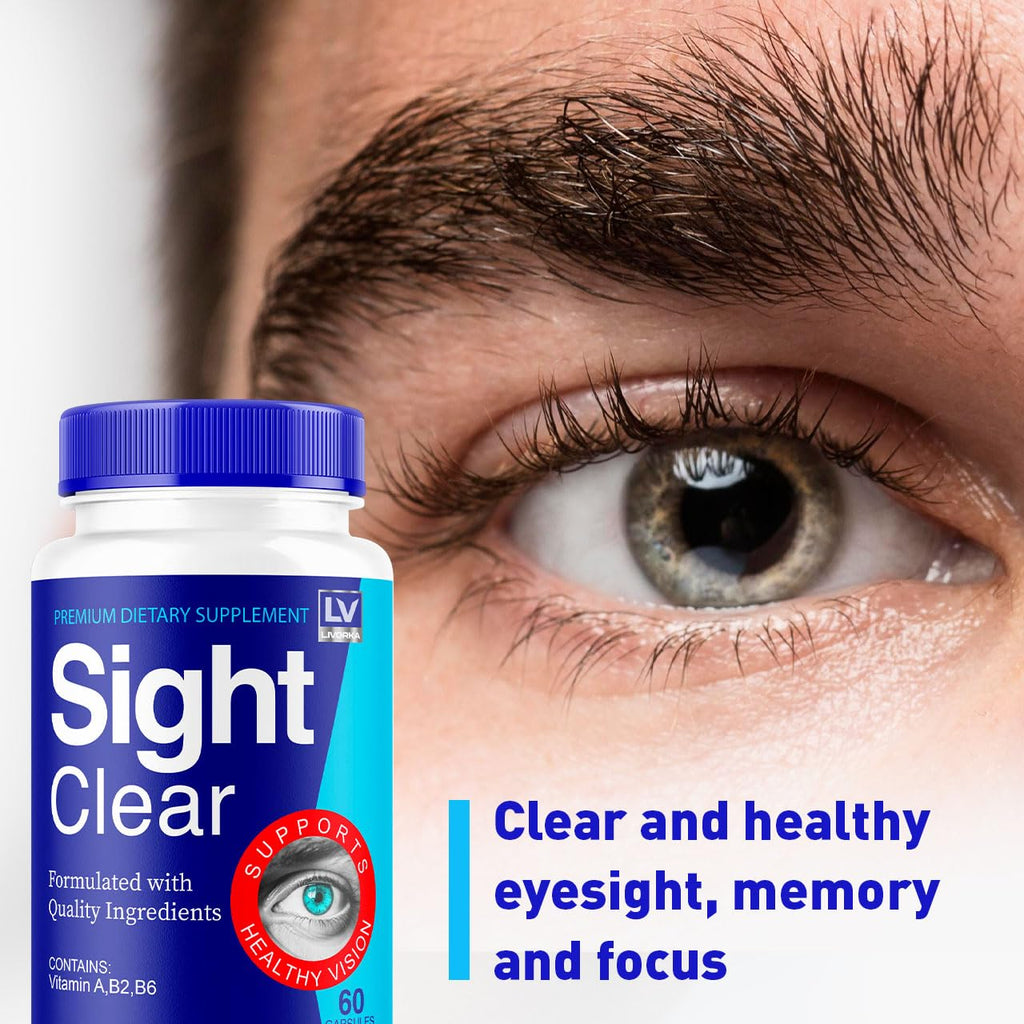 LIVORKA Sight Clear Pills, Sight Clear Support Eye Supplement, SightClear 20/20 Vision Vitamins Reviews Advanced Formula, 60 Capsules for 1 Month