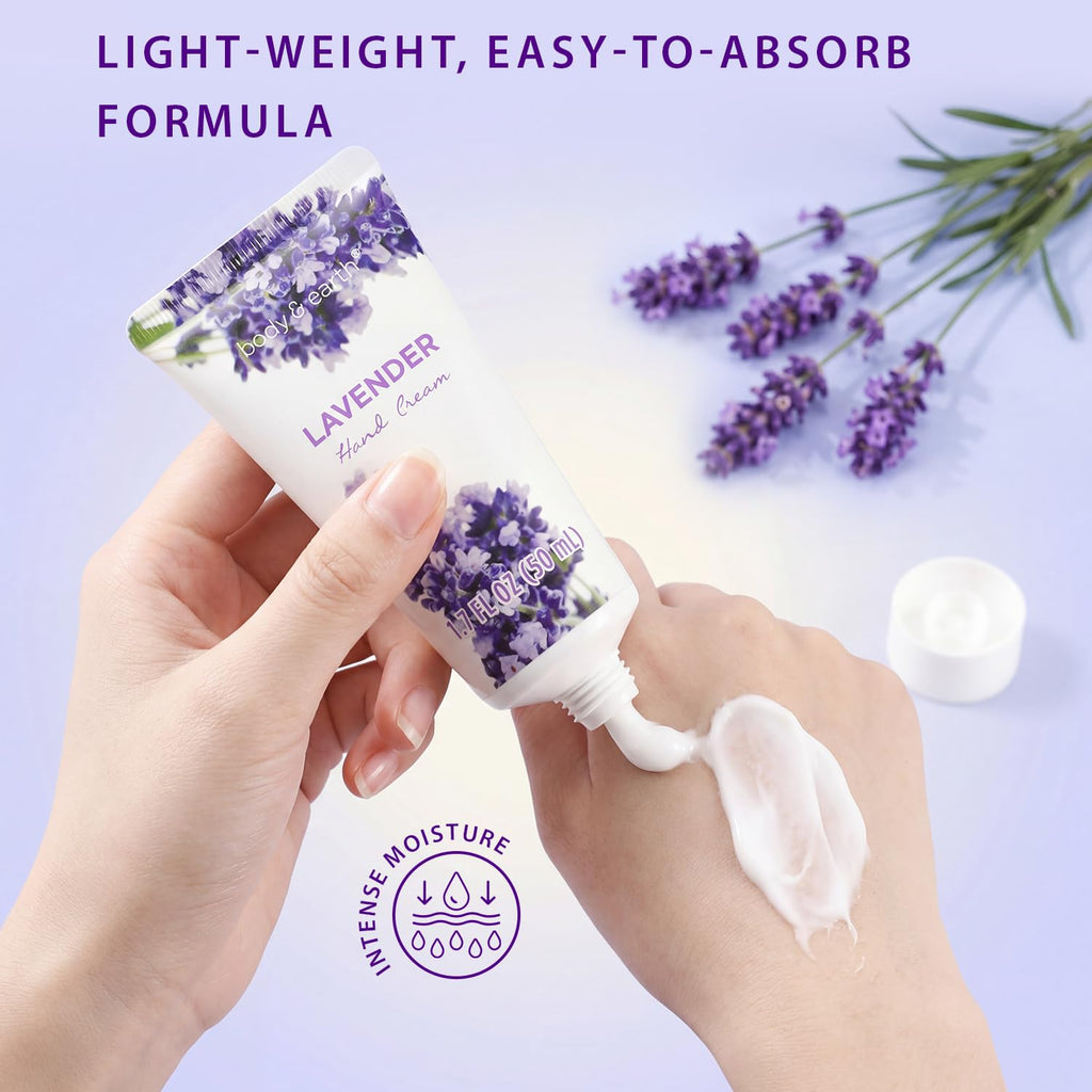 BODY & EARTH Spa Gift Baskets for Women 11pcs Lavender Gift Sets with Bubble Bath, Shower Gel, Body Lotion, Mom Birthday Gifts, Spa Kit, Purple Gift for Her, Christmas gifts