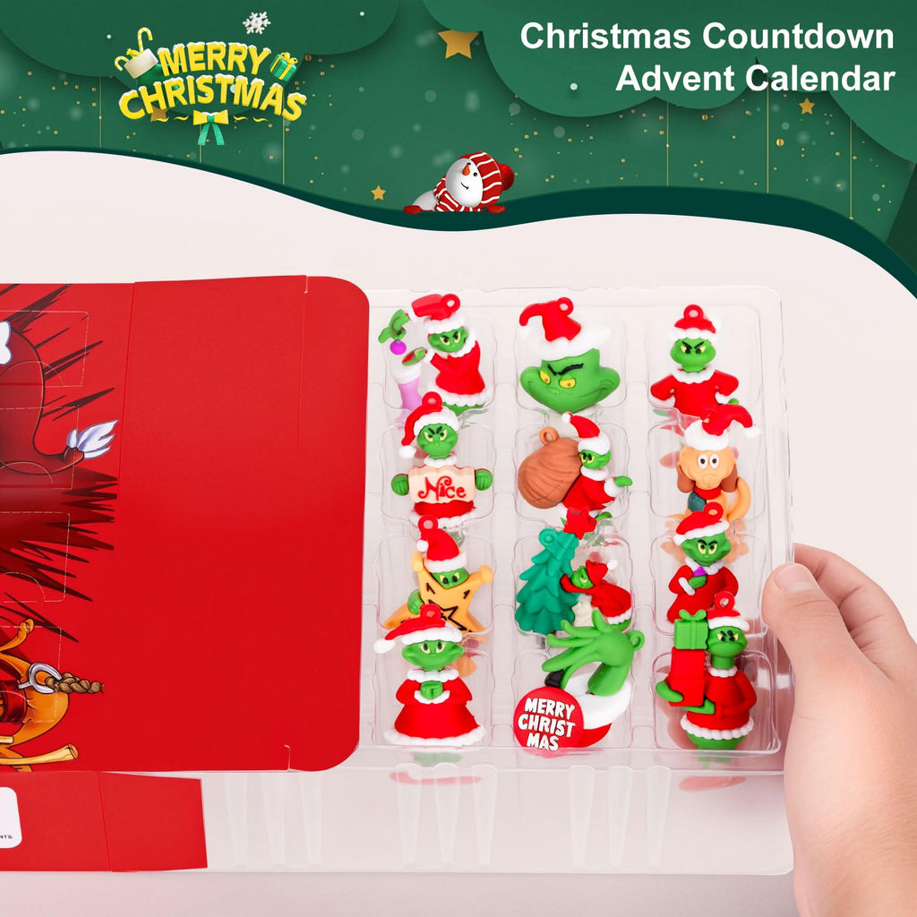 Christmas Advent Calendar 2026,Christmas Vacation Countdown Calendars,Christmas Tree Ornaments Stocking Stuffers Gifts with 24 pcs Collectible Doll Figures for Kids and Adults