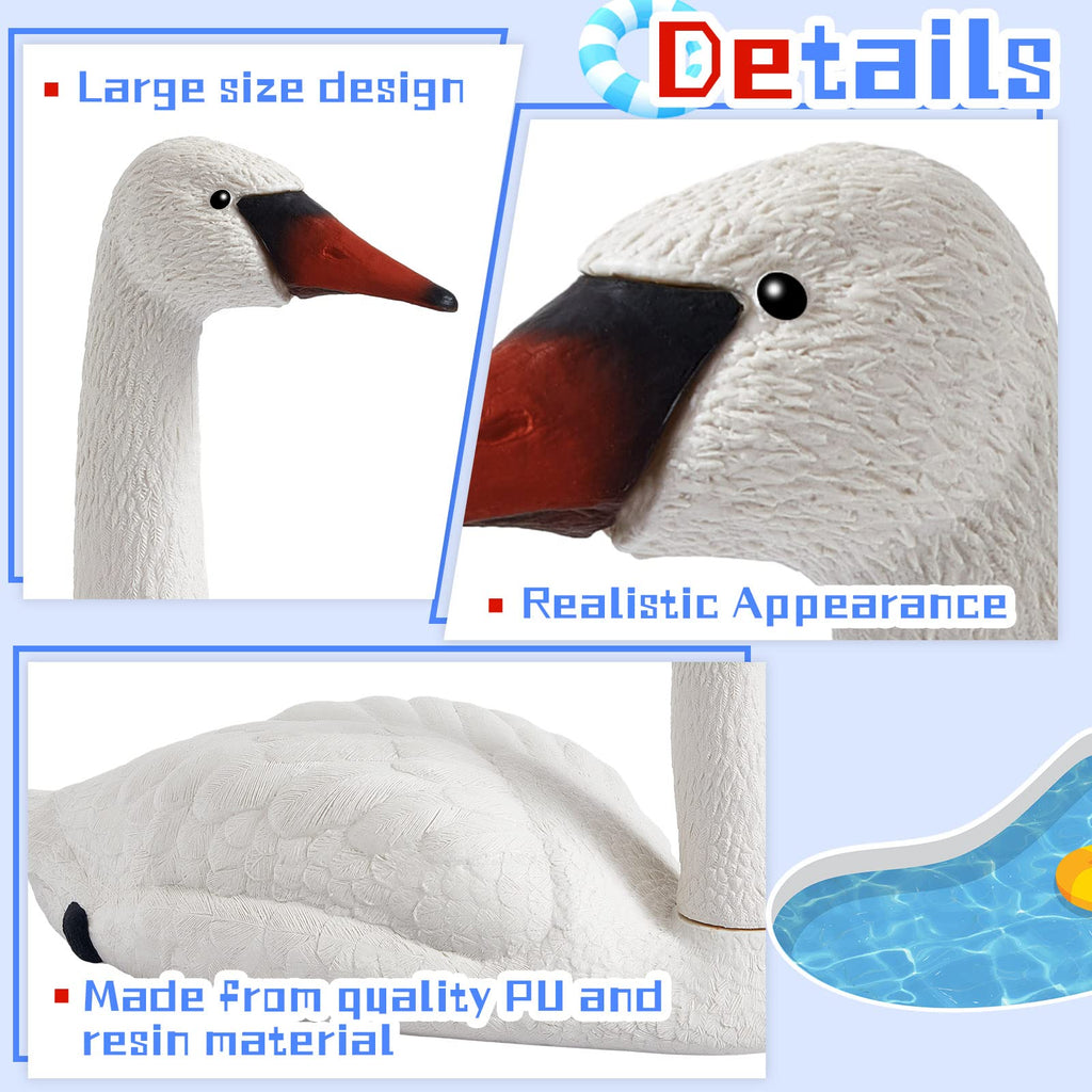Geetery 2 Pcs Swan Decoy Pond Floating Decoration, Bird Deterrent for Geese