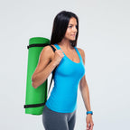 Fitvids 1/2-Inch Extra Thick High Density Anti-Tear Exercise Yoga Mat with Knee Pad and Carrying Strap, Green