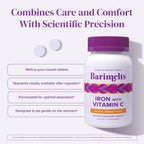 Barimelts Iron with Vitamin C, 90 Fast-Dissolving Tablets (1-Month Supply), Sugar-Free Bariatric Iron Supplement for Women, Natural Orange Flavor