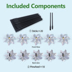 FameFame 10 Pack Pre-Assembled Pinwheels for Yard and Garden, Silver