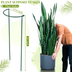 Tioncy 6 Pcs 48 H x 15.8 W Plant Support Stakes Cages for Garden, Metal Half Round Plants Tension Rods for Indoor Outdoor Large Tall Flower Vegetables Tomato Peony Rose Support