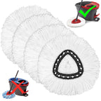 4 Pack Mop Heads Replacements for O-Ceda Easy Wrin Spin System, Microfiber Refills, Easy Cleaning Mop Repalce Head
