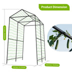 Metal Garden Arch Trellis for Climbing Plants Outdoor, 7.1FT Extra Tall Cucumber Trellis for Raised Bed, Plant Trellis for Vegetable Fruit Flower Vine（Black）