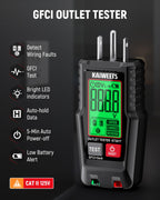 KAIWEETS Electrical Test Kit, Non-Contact Voltage Tester and GFCI Outlet Tester with LCD Display, Wiring Fault Checker, Outlet Tester Kit for Electrician, DIY, 2-Piece