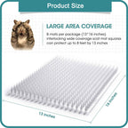 Aocoray 8 Pack Cat Deterrent Outdoor/Indoor Scat Mat, Pet Deterrent Training Mats, Keep Cats/Dogs Away Plastic Mats with Spikes, 12 Sq.ft, 16 x 13 Inches