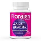 Florajen Women’s Triple-Action Probiotic, Prebiotic + Probiotic + Cranberry for Vaginal, Digestive, & Immune Support - Fast-Acting - Clinically-Studied - Gluten-Free & Vegan - 30-Count