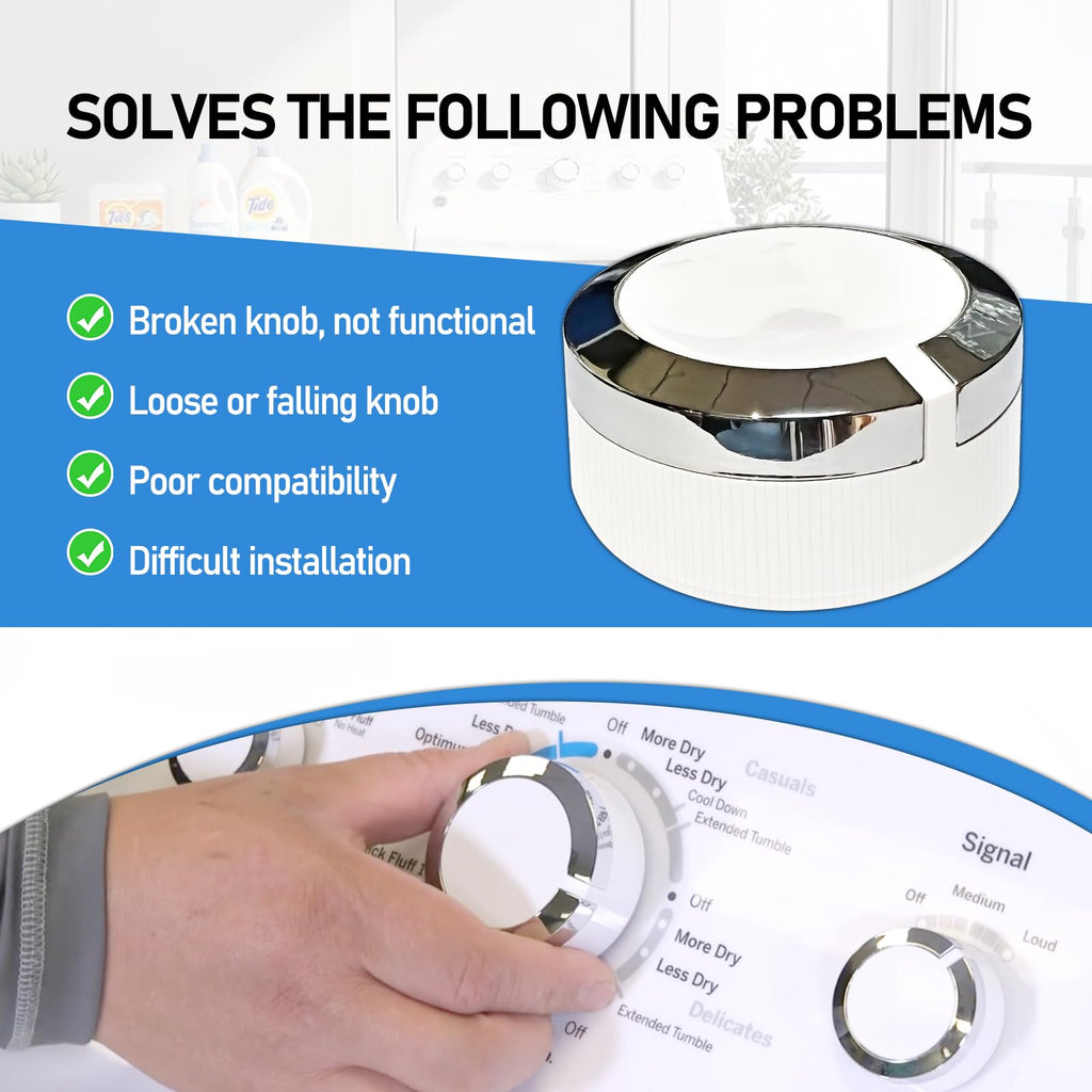HPUY WE01X24552 Dryer Timer Control Knob Replacement Compatible with GE General Electric Dryer Knob Replacement Models GTD33EASK0WW GTD42EASJ2WW GTD45EASJ2WS GTD42EASJ0WW GTD42GASJ2WW 2PCS