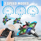 4DRC V32 Foam Remote Control Airplanes RC Planes for Kids Adults, RC Airplane Fighter Jet with Light, 360° Flip Fighter Jet Toys, Stunt Roll, Airplane Toy Gifts for Kids Boys