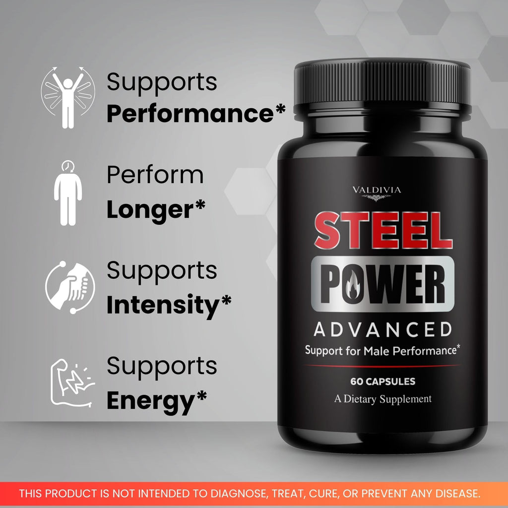 Valdivia (2 Pack) SteelPower Capsules - Official Steel Power Supplement, Premium Formula, Natural Vitamins for Health & Wellness - 120 Capsules for 2 Months