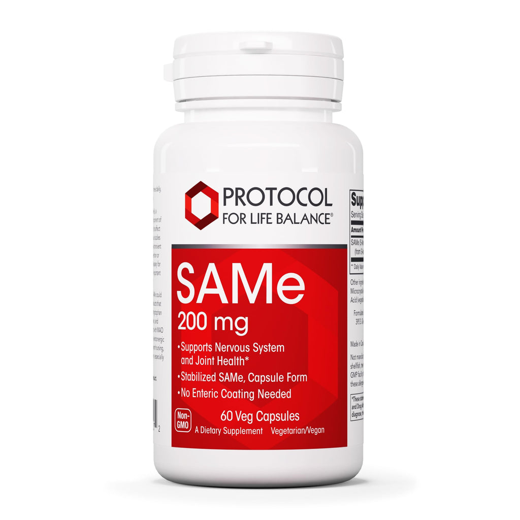 PROTOCOL FOR LIFE BALANCE SAM-e 200mg - Brain Support and Joint Supplement - 60 Veg Caps