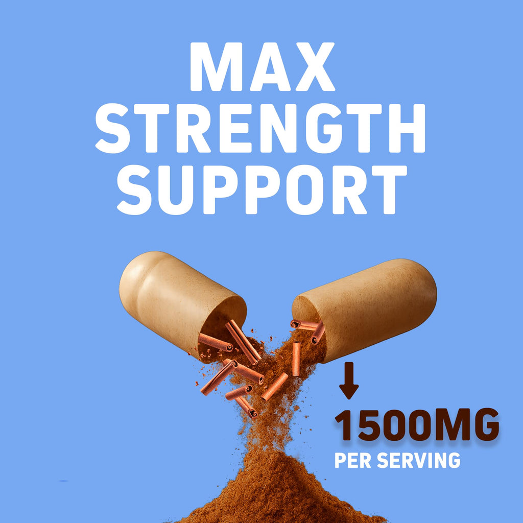 Herbtonics Pure Ceylon Cinnamon Capsules | Immune System, Healthy Weight Management | Non-GMO, Gluten Free | 1500 Mg - 120 Capsules
