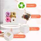ZYFOTZUN 12 Pcs Cookie Boxes with Window, 6x6x3 inches, for Dessert Pastry