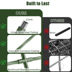 Miory Cucumber Trellis for Raised Bed, Garden Arch Trellis for Climbing Plants Outdoor, Steel with Plastic Coated Plant Support for Vines with Plastic Connector Nylon Netting (32" Lx32 Wx63 H)