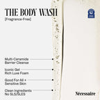 Nécessaire The Body Wash Fragrance-Free - Multi-Oil Shower Gel Body Wash for Women + Men. Non-Comedogenic + Hypoallergenic for Sensitive Skin with Niacinamide. 500ml/16.9 fl oz