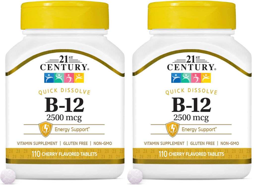 21st Century B 12 2500 mcg Sublingual Tablets, 110 Count (Pack of 2)
