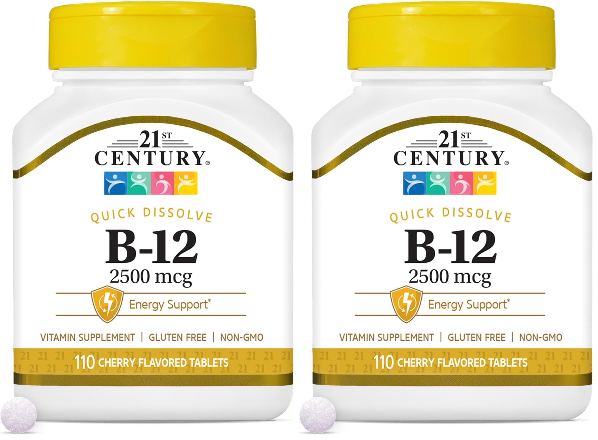 21st Century B 12 2500 mcg Sublingual Tablets, 110 Count (Pack of 2)