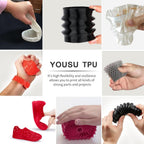 YOUSU Flexible TPU 3D Printer Filament， White TPU Filament 1.75mm 1kg, Dimensional Accuracy +/- 0.03 mm, 95A Shore Hardness and Good Layer bonding Performance.