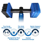 Pool Tile Brush Scrubber 2-in-1 Scrub and Scour Waterline Tile Scale Cleaner - Easily Clean Swimming Pool Tiles Flip Brush