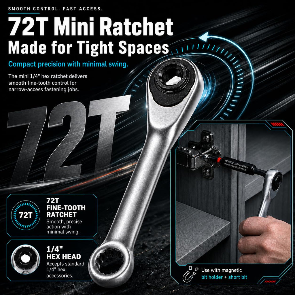 RLVKEAZ 88-Piece Impact Driver & Magnetic Screwdriver Bit Set, S2 Steel Security Torx Hex Phillips Square Triangle Slotted Bits, Mini Ratchet Wrench, Magnetic Bit Holders & Nut Driver, 1/4'' Hex Shank