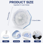Gkweres 100PC Toilet Bowl Wand Refills, Disposable Toilet Brush Heads, Upgraded Toilet Scrubber Refill, Toilet Cleaner Refill Pads with Most Toilet Brushes for Easy Bathroom Cleaning