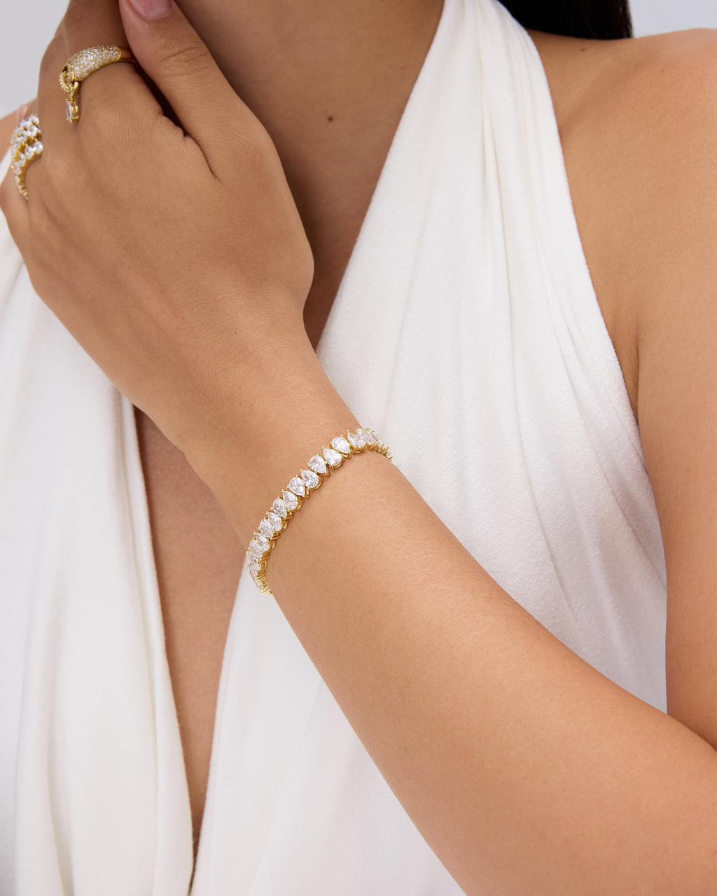 PAVOI CZ Wedding Bridal Tennis Bracelet for Women, White Gold, 6.5"