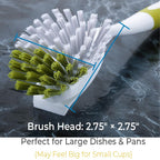 Dish Brush with Handle, Stiff Bristles Dish Scrubber for Pots, Pans & Sink Cleaning, 5 Pack