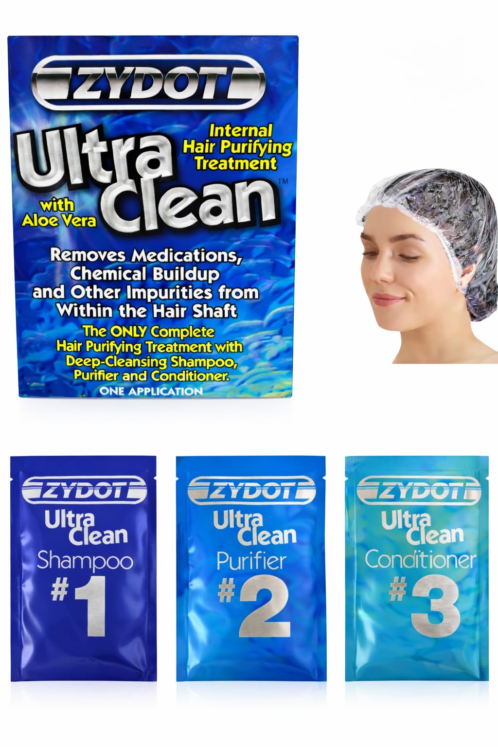Shootclhear Zydot Ultra Clean Detox Shampoo & Conditioner Kit – Deep Cleansing Clarifying Shampoo for Hair Buildup Removal, Chemical & Impurity Detox, Purifying Hair Treatment With Shower Cap