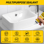 LISRUX Advanced White Silicone Caulk for Kitchen & Bathroom - 6 Pack (3.2 Fl Oz Each) | 100% Waterproof Silicone Sealant | Super Strong Adhesion, Shrink & Crack Proof