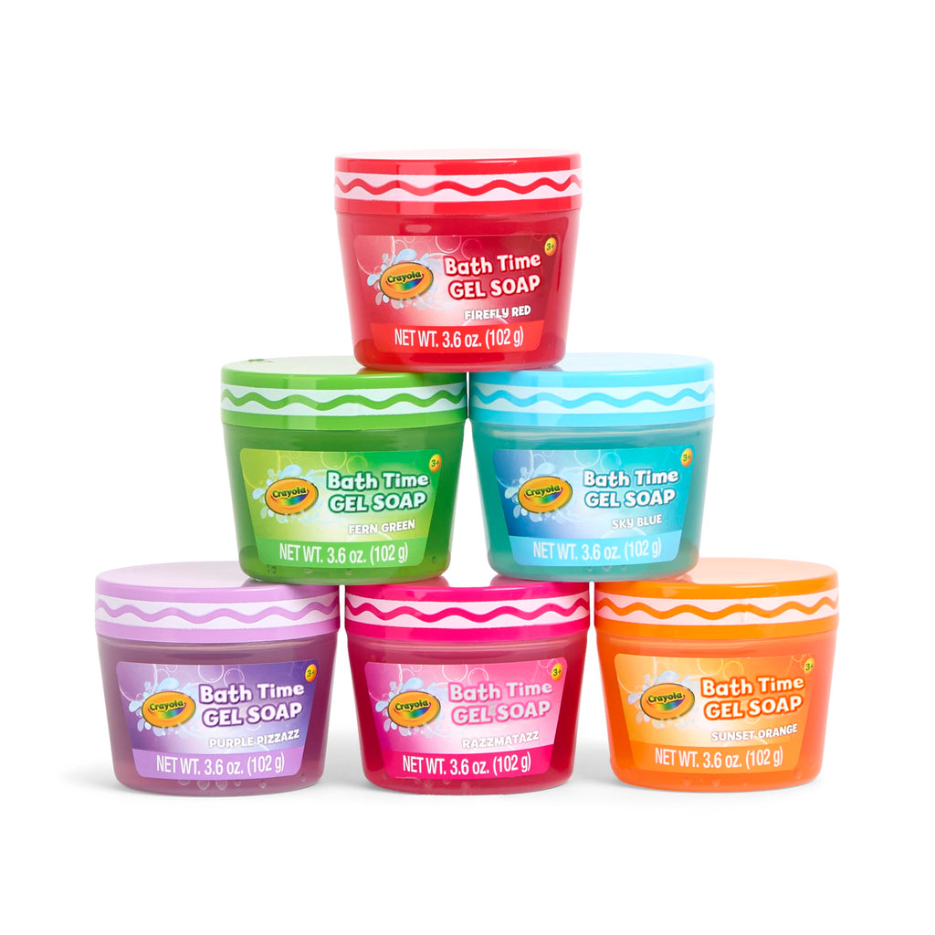 Crayola Bath Time Slime 6 Piece Set, Soaps with Slime Texture & Consistency, Multi Color Bath Soap 6 Pack / 3.6 oz Each, Colors Included: Red, Green, Blue, Purple, Pink, & Orange