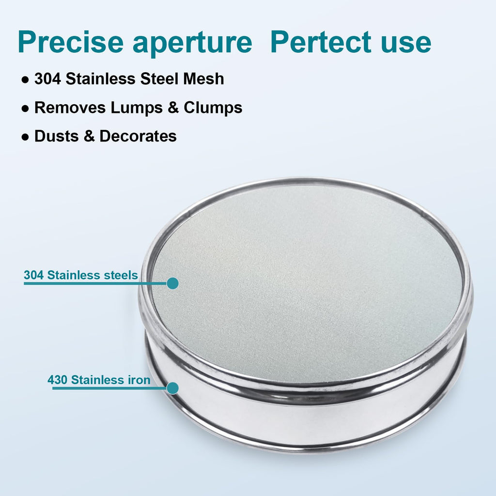 LVDALAB 304 Stainless Steel Mesh Lab Sieve, 2400 Mesh(0.005mm) Aperture Test Sieve, 7.9Inch(20cm) Diameter Economy Standard Analysis Sample Test Sieves for Industrial Laboratory Homes