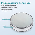 LVDALAB 304 Stainless Steel Mesh Lab Sieve, 2400 Mesh(0.005mm) Aperture Test Sieve, 7.9Inch(20cm) Diameter Economy Standard Analysis Sample Test Sieves for Industrial Laboratory Homes
