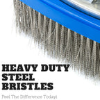 Aquatix Pro Heavy Duty Pool Brush, Durable 10" Swimming Pool Cleaner Brush Best for Tackling Stubborn Stains, Aluminium Handle & Stainless Steel Bristles, Suitable for Concrete & Gunite Pools.