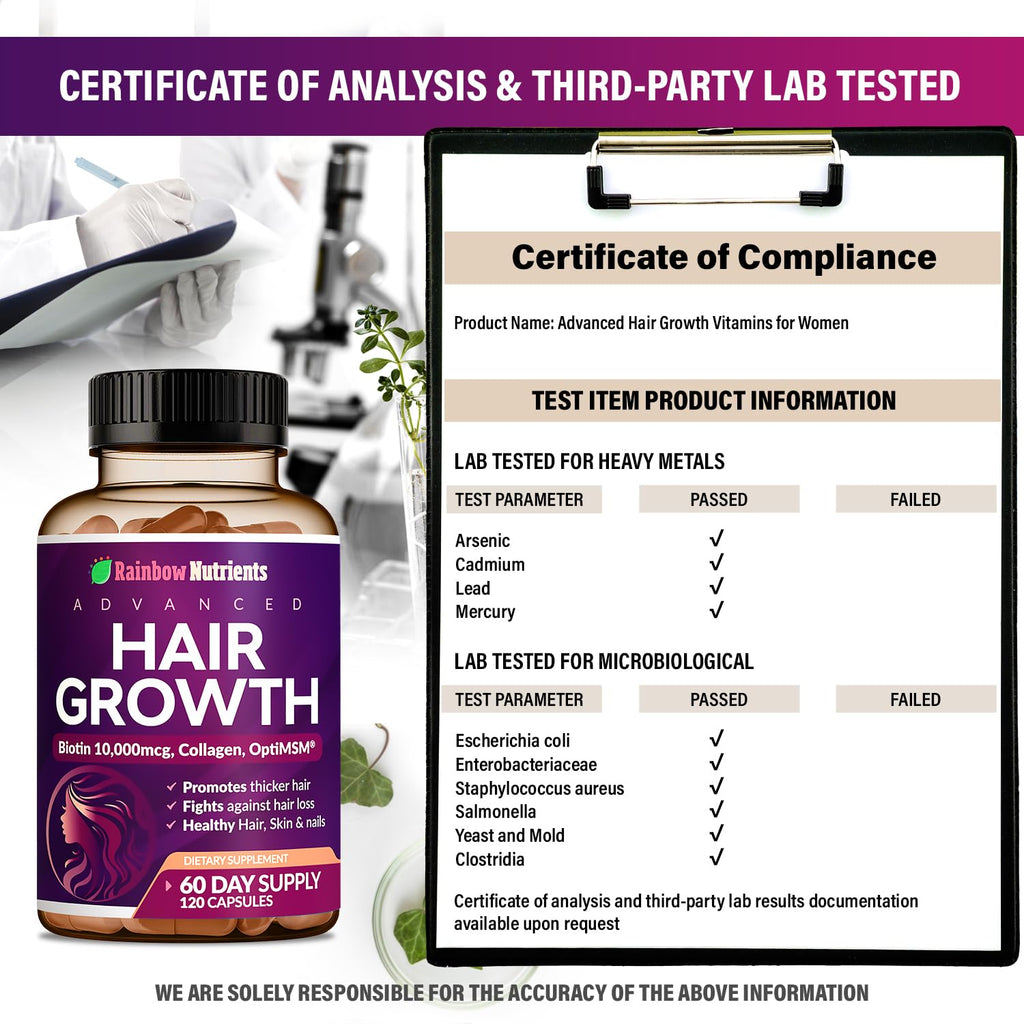 (2 Pack) Hair Growth Vitamins for Women | Biotin 10,000mcg, Collagen, Patented OptiMSM®, goMCT®, Saw Palmetto | Naturally Regrow Stronger & Healthier Hair, Skin and Nails | May Stop Hair Loss