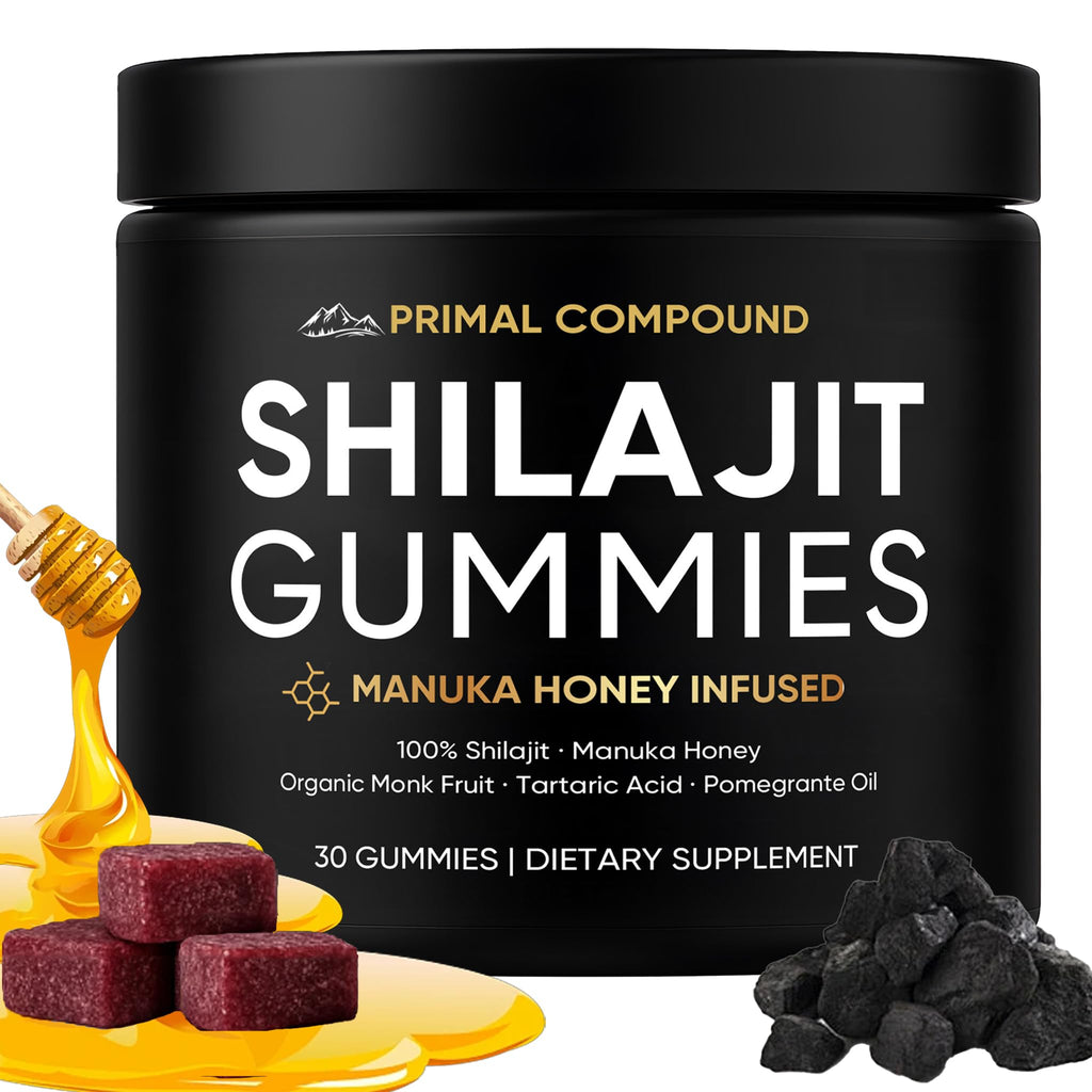 TOGOLIUN Primal Compound Shilajit Gummies for Men,with Manuka Honey, Organic Monk Fruit & Fulvic Acid, Shilajit Gummies Supplements, 30 Gummies