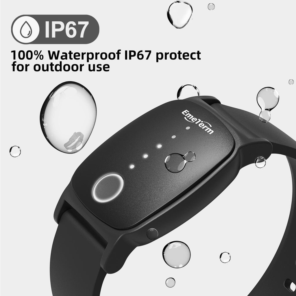 EmeTerm Explore Classic FDA-Cleared Galaxy Black and Navy Blue Anti-Nausea Wristband IP67 Waterproof Morning Motion Travel Sickness Vomit Relief Rechargeable No Gel Drug Free Without Side Effects