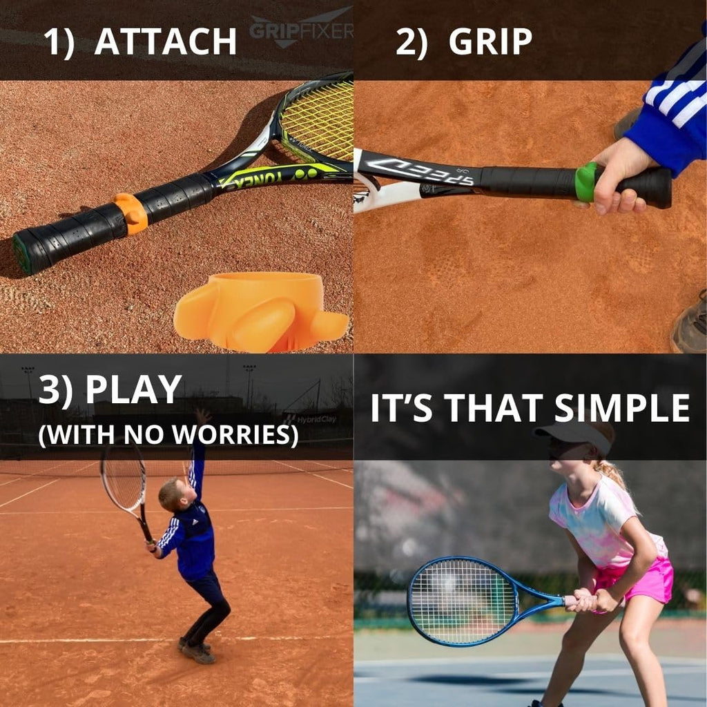 GRIPFIXER Tennis Grip Trainer (Medium Size, Left Hand) - Tennis Training Equipment - Grip Aid