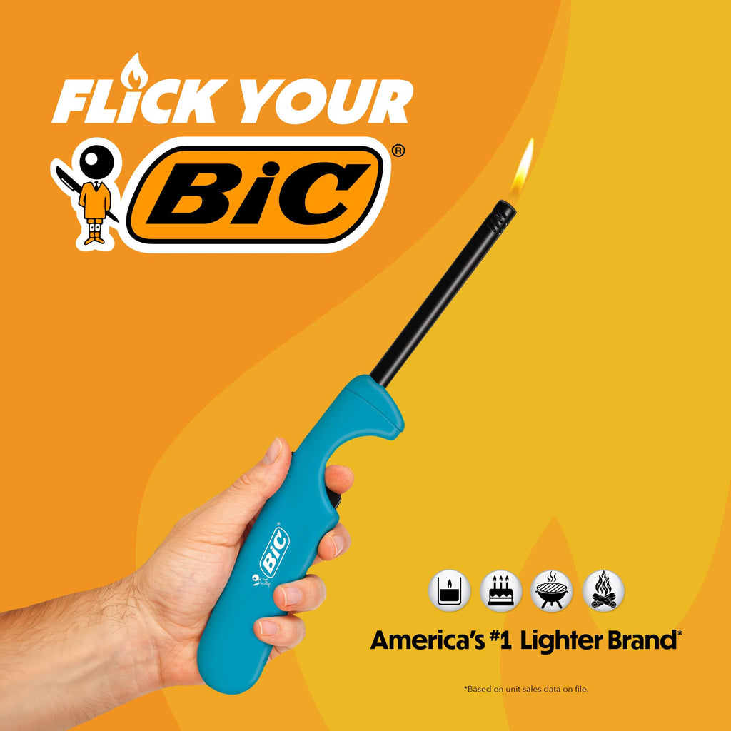 BIC Multi-Purpose Classic Edition Lighter & Flex Wand Lighter, 2-Pack (Colors May Vary)