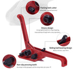 LNYEBN All-in-One Banding Strapping Kit with Poly Strapping Tensioner, 300ft Black PP Band, 100 Metal Seals, and Sealer Tools